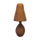 1980s wicker lamp