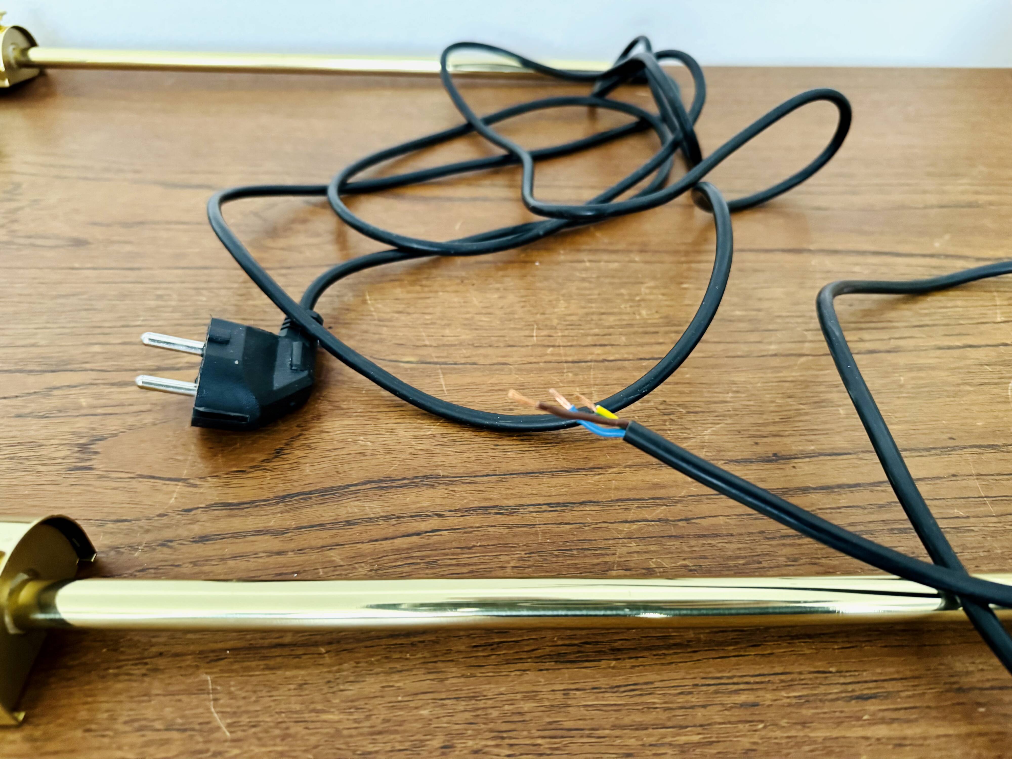 Set of 2 1970s Brass Lesan Wall Lamps by Florian Schulz