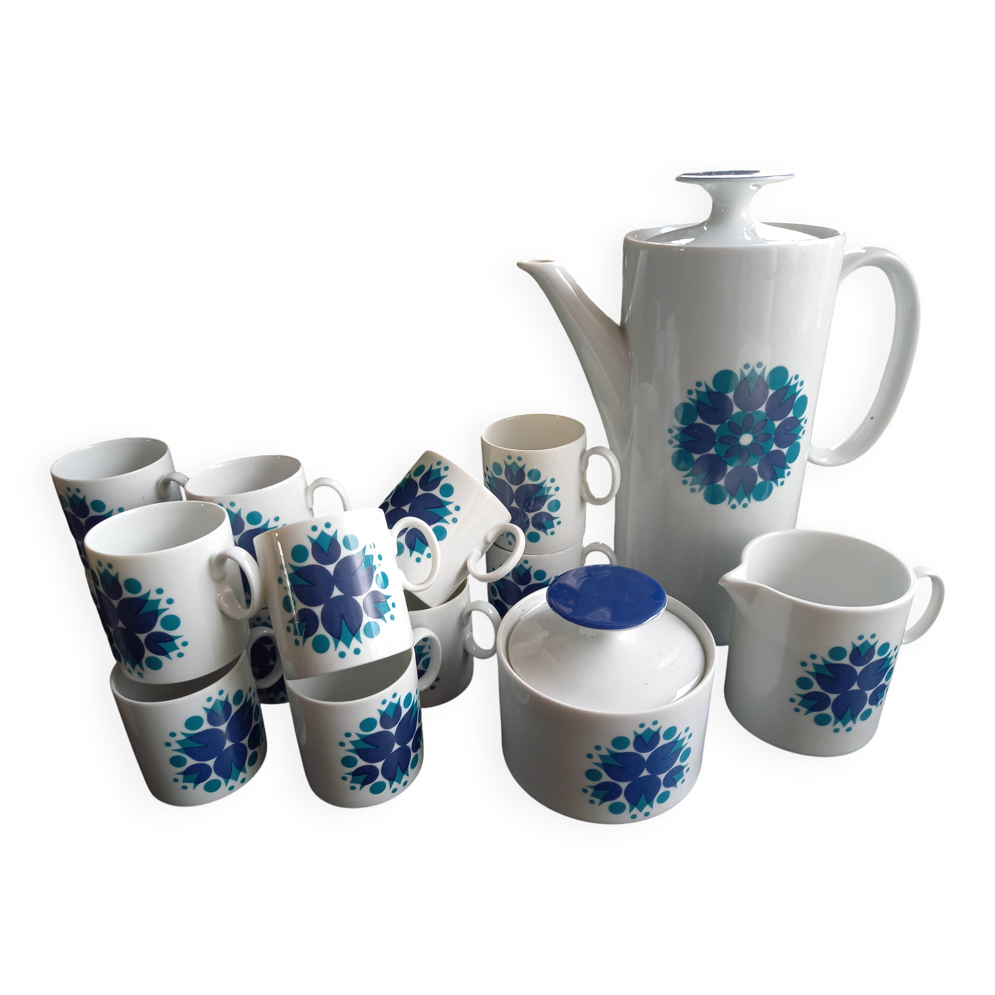 Thomas Rosenthal Complete Coffee Set, Vintage German Porcelain