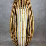 Living room lamp and rattan Italy 70s