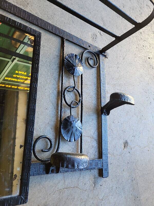 Porte manteaux miroir en fer forge