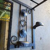 Wrought iron mirror coat rack