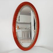 Antique oval mirror with bevelled glass