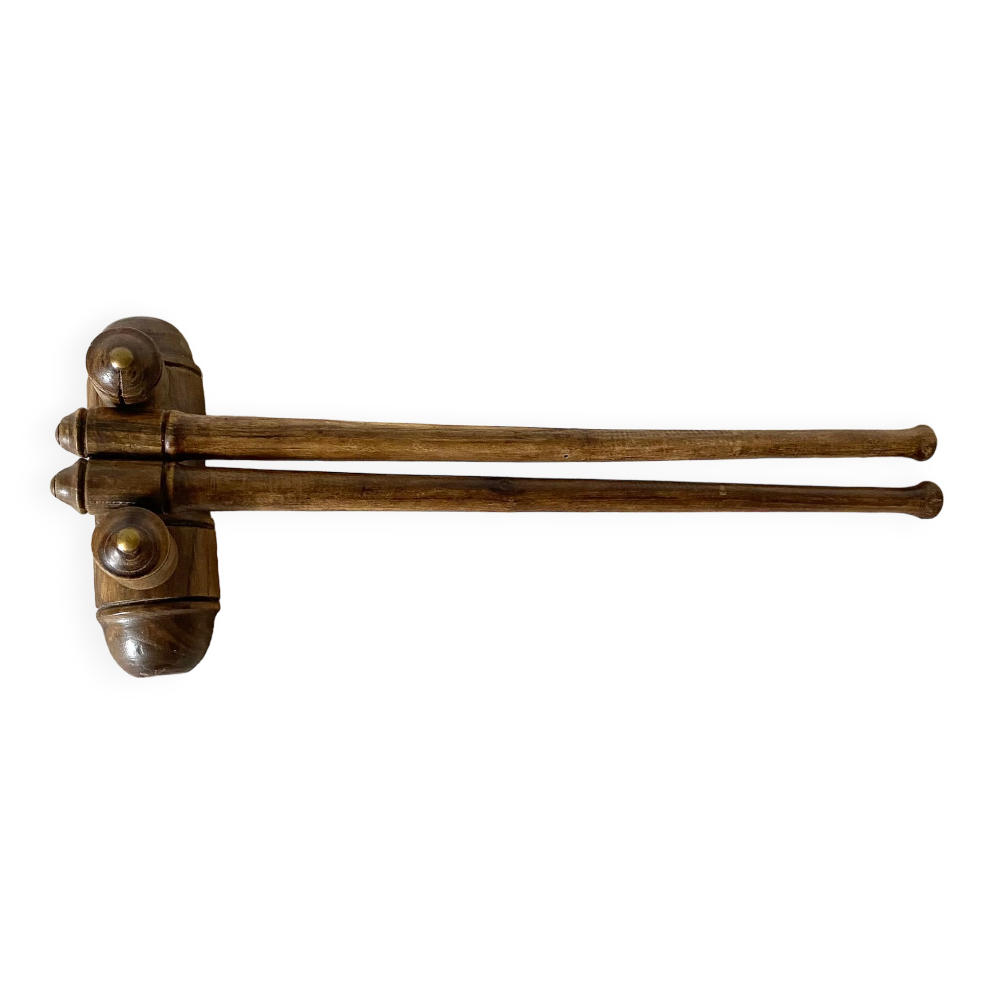 Turned wooden towel rack