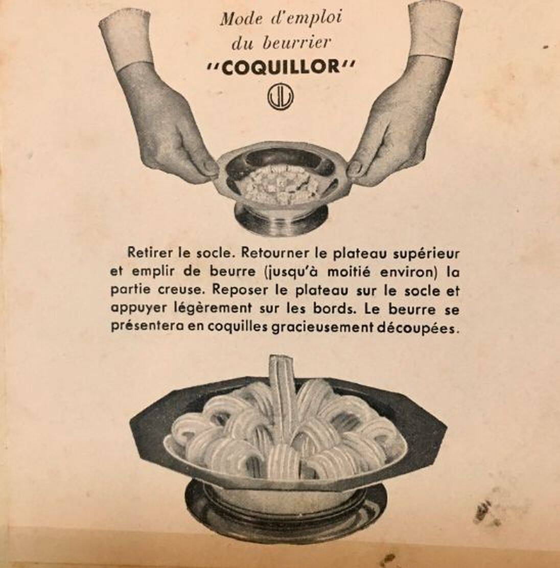 Vintage Coquillor Butter Mold In Silver Plated