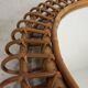 Round vintage mirror with bamboo edge