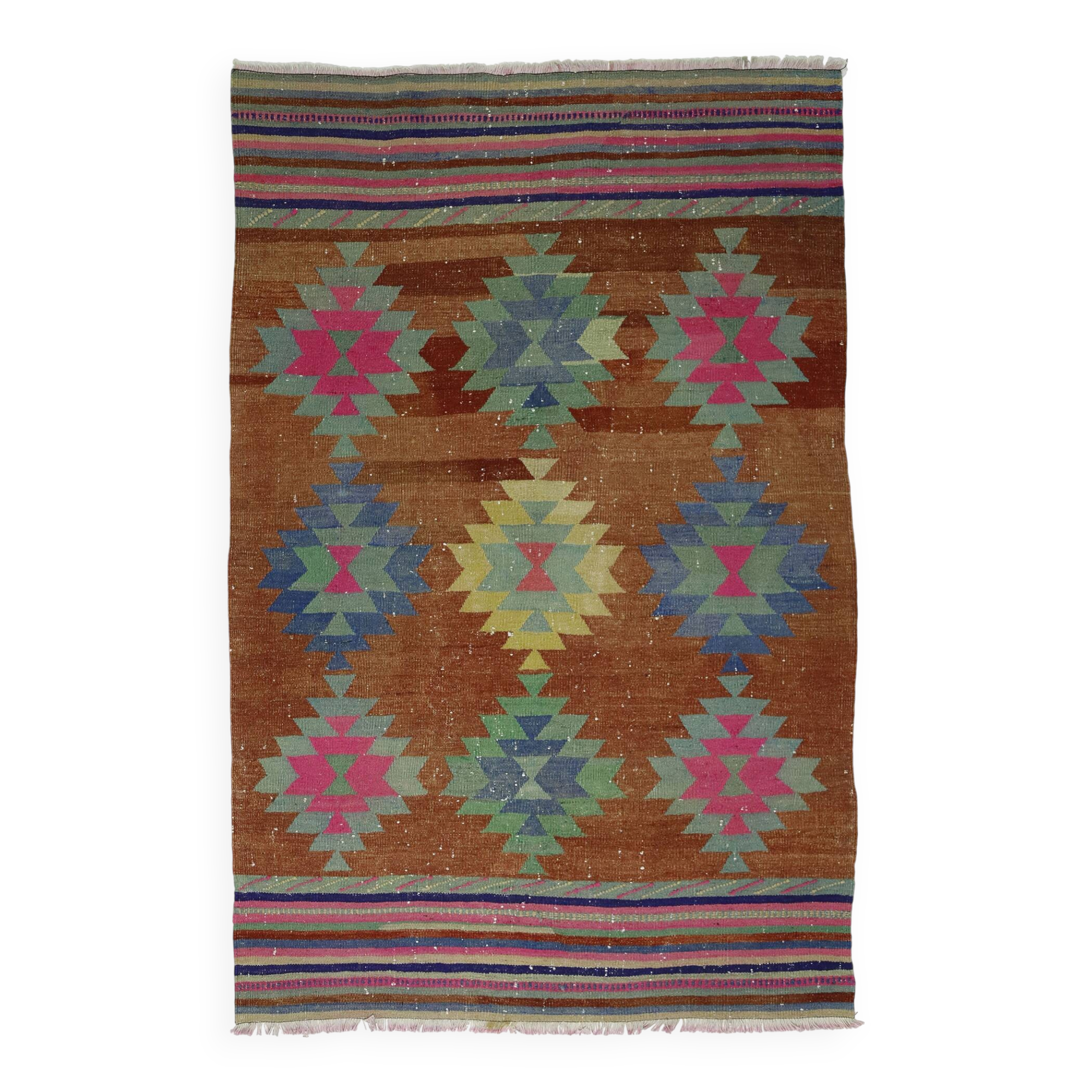 Modern Unique Rug, Turkish Oriental Handmade Boho Kilim Rug,for Kitchen,Bedroom 147x 225 cm