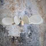 12-blade propeller suspension in rattan and sand linen