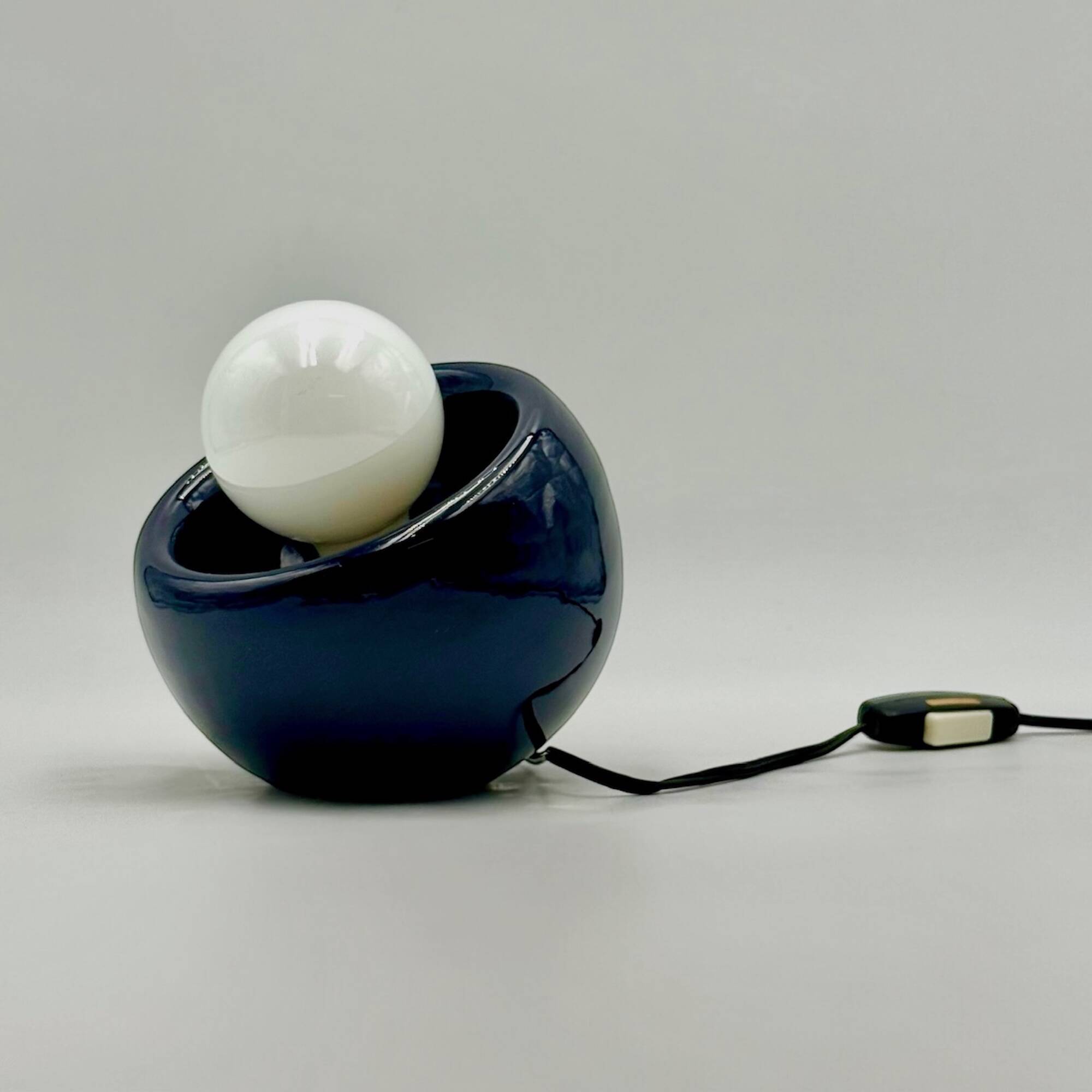 Vintage Blue Ceramic Lamp from Italy, 1970s