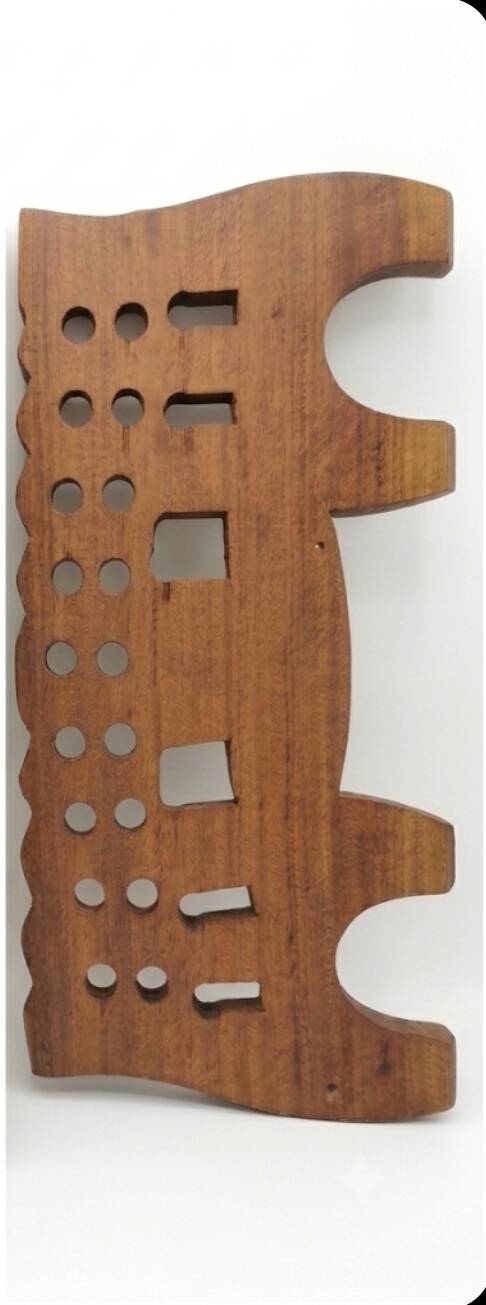 Wall-mounted coat rack carved from exotic solid wood – Ethnic craftsmanship &