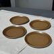4 assiettes en grès brun