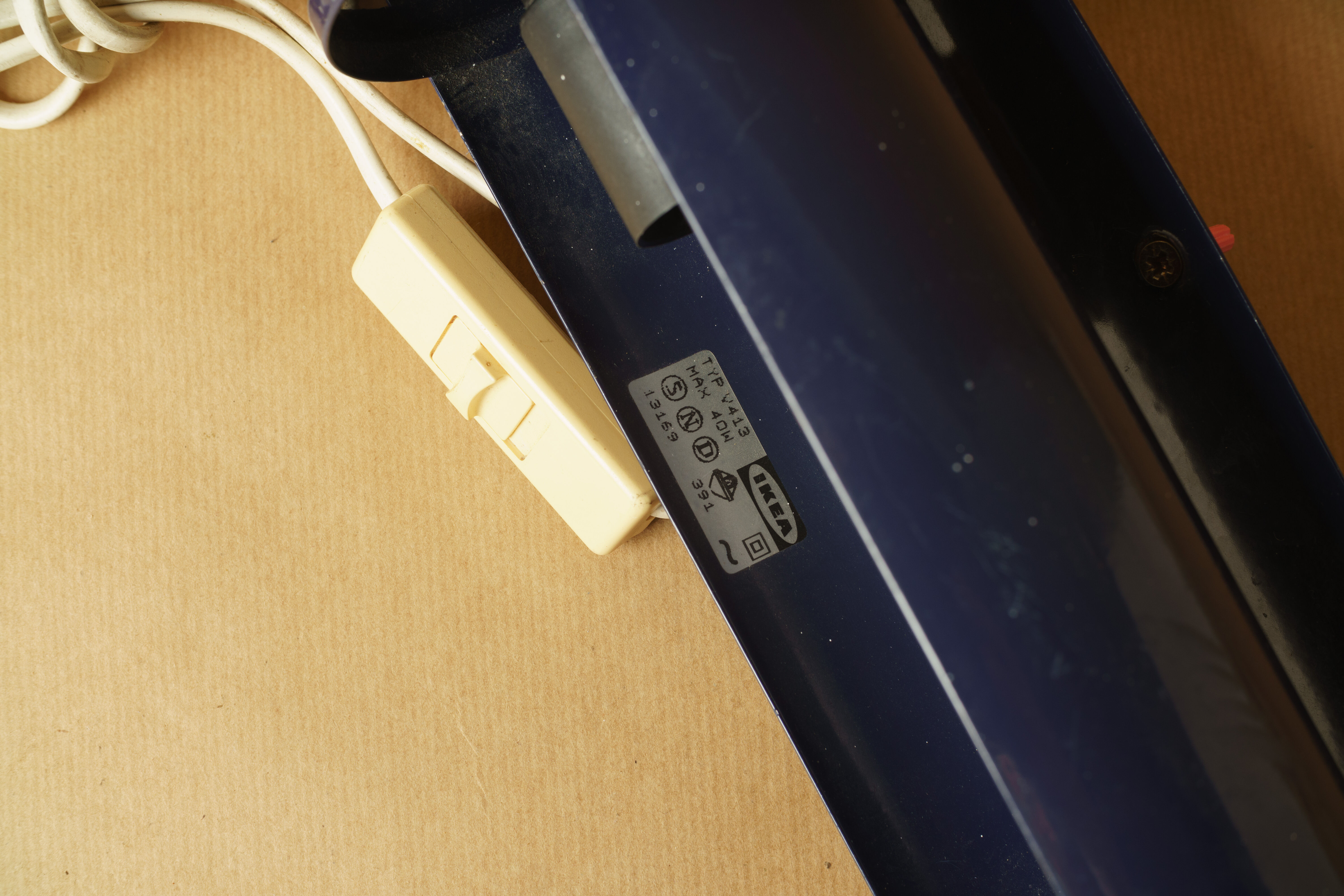 Pair of wall lamps Ikea V413 navy blue vintage design 1980