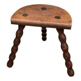 3 vintage turned wood stools