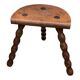 3 vintage turned wood stools