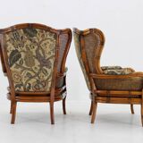 1960s Pair of Rattan Armchairs , Italy