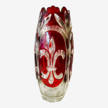 Vase aux fleurs de lys années 50