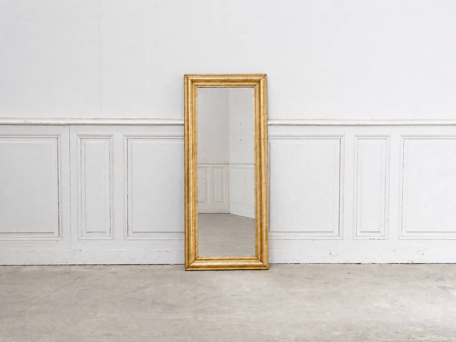 Long rectangular antique gold mirror 1930