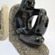 Pair of sculptural ceramic bookends design 70s