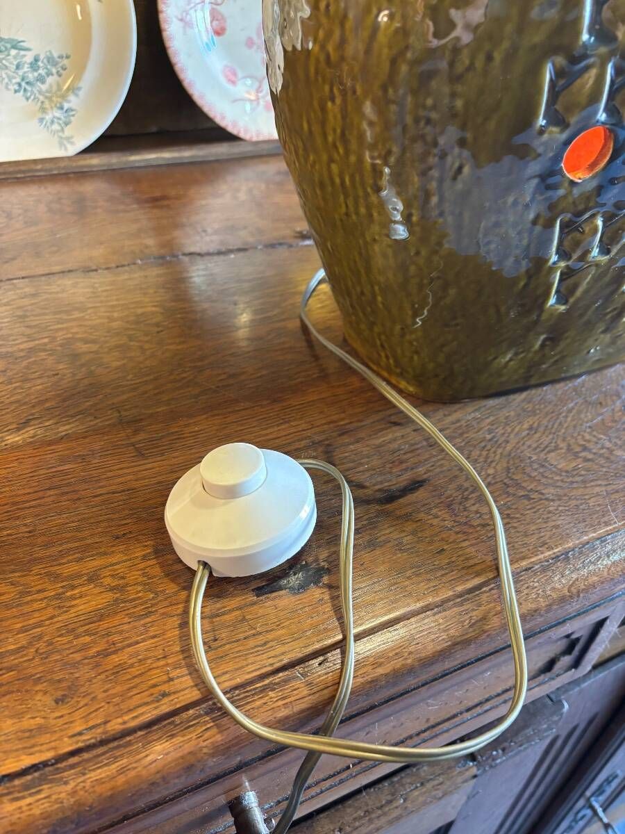 Large Ceramic Lamp Fat Lava (1960s-1970s)