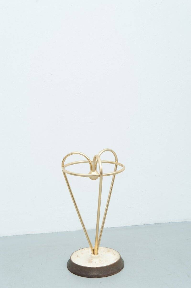 Brass & cast iron umbrella stand, 1950s