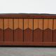 Art Deco  black leather 2.5-seater design sofa with beautiful woodwork