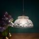 Vintage pendant lamp shade in white and gold frosted glass