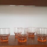 Set of 5 small pink glasses