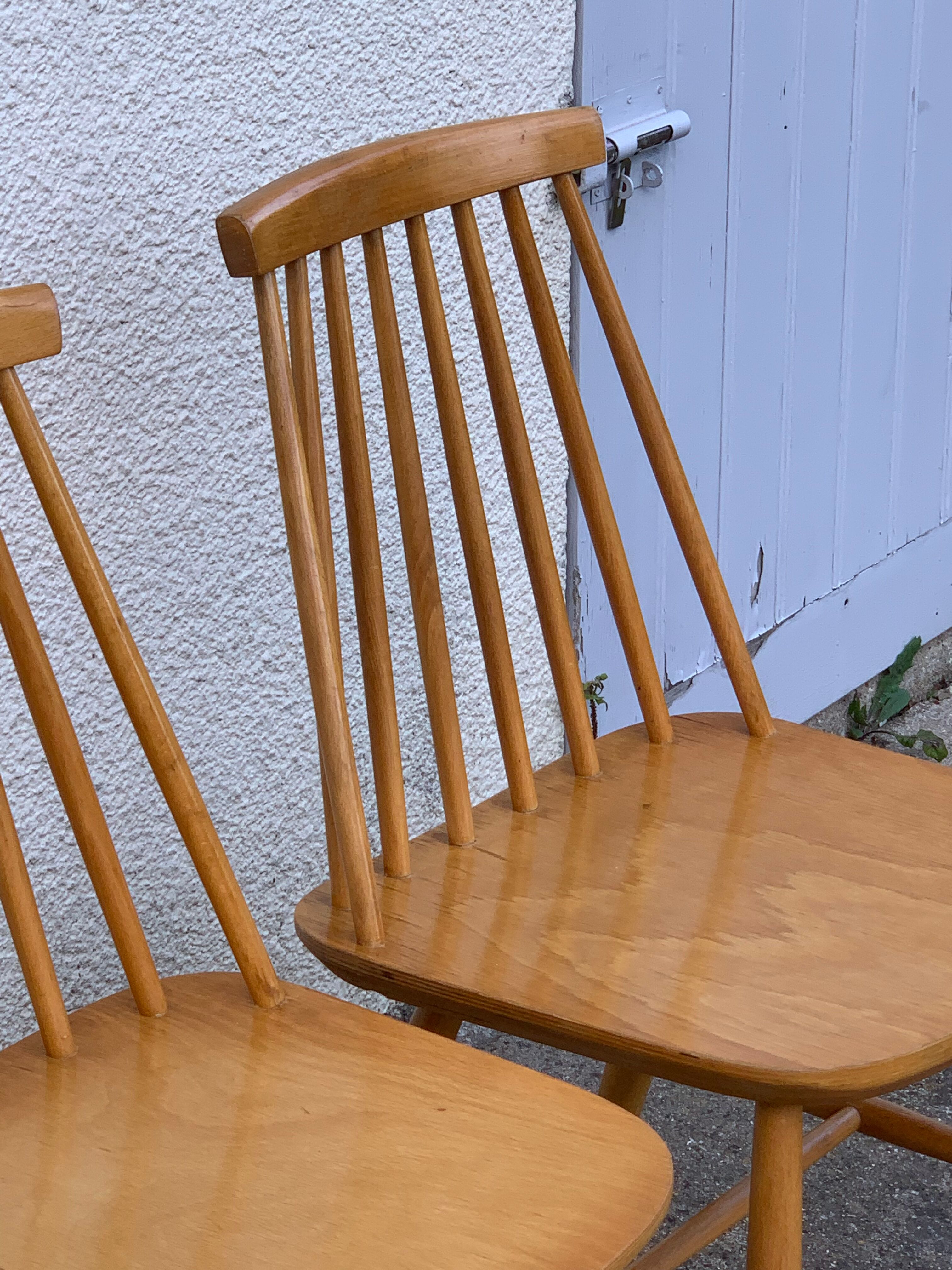 Chaises scandinaves Pinnstol ZPM Radomsko 1950