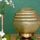 Vintage yellow and gold glass globe table lamp