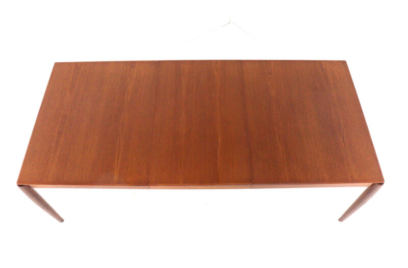 XL extendable rectangular dining table in teak by H.W. Klein for Bramin