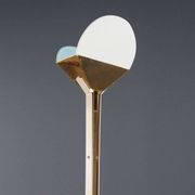 Vintage aluminium and glass floor lamp, Italian design, 1980s.
