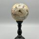 Pair of polished Maligano jasper spheres on bases – Mineral composition