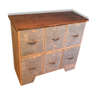 Meuble de métier 6 tiroirs en bois