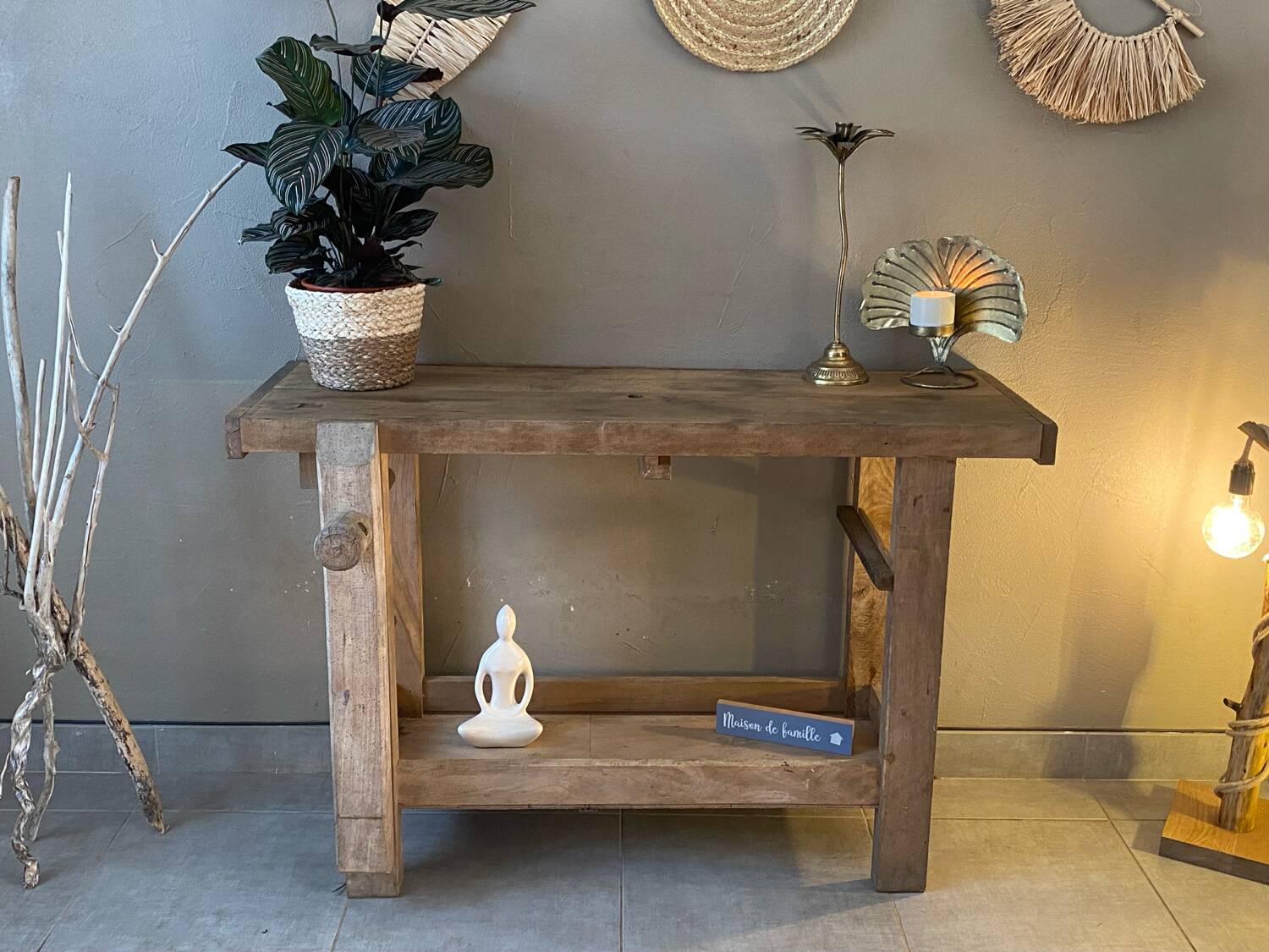 Vintage wooden workbench