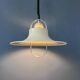 Vintage Dijkstra pendant lamp white & chrome - mid century modern light fixture