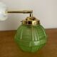 Vintage art deco globe wall light in green glass