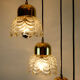 1960s mid century cascading lamp 7 flower-shaped glass shades and brass chandelier