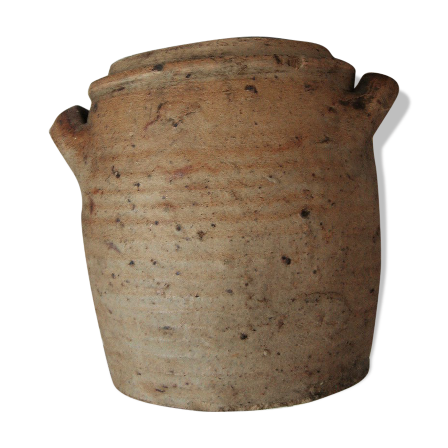 Terracotta clay pot with two handles