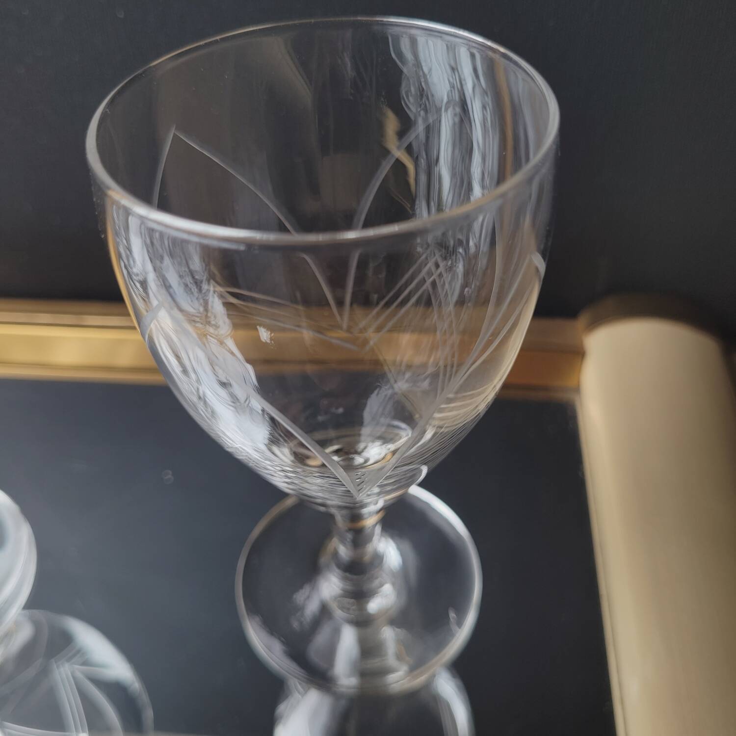 60's chiseled stemmed glasses