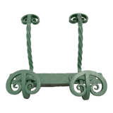Double wrought iron coat hooks