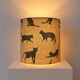 Handmade lampshade, covered with high-quality patterned fabric.