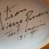 Cut on foot in earthenware Vieux Rouen signed R Tion