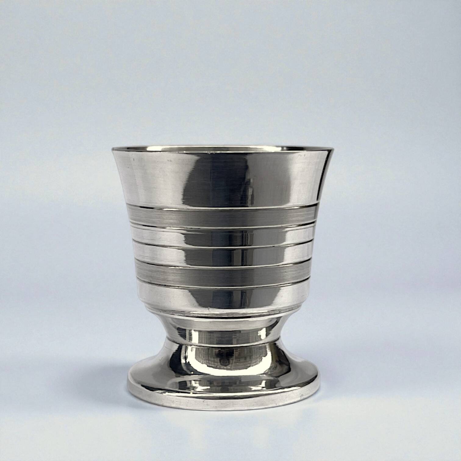 Silver-plated metal egg cup – vintage 1960s