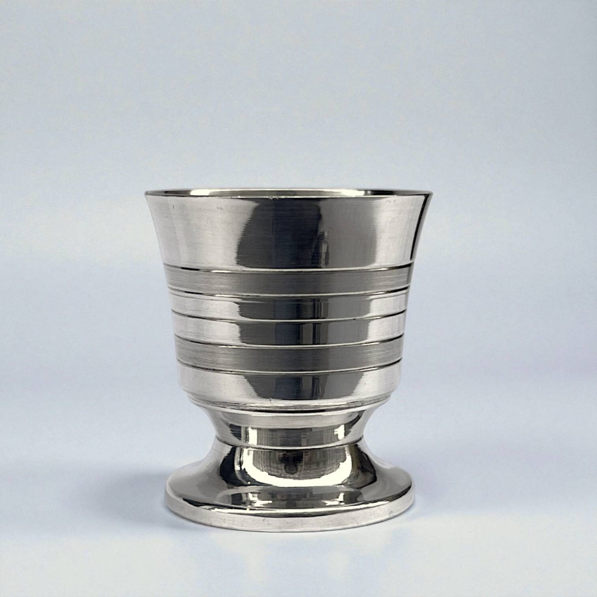 Silver-plated metal egg cup – vintage 1960s
