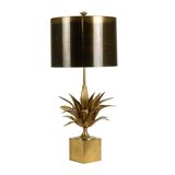 Maison Charles, "Agave" lamp in gilded bronze and patinated brass. 1970s