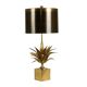 Maison Charles,  Lampe « agave » en bronze doré et laiton patiné. Années 70