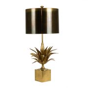 Maison Charles, "Agave" lamp in gilded bronze and patinated brass. 1970s