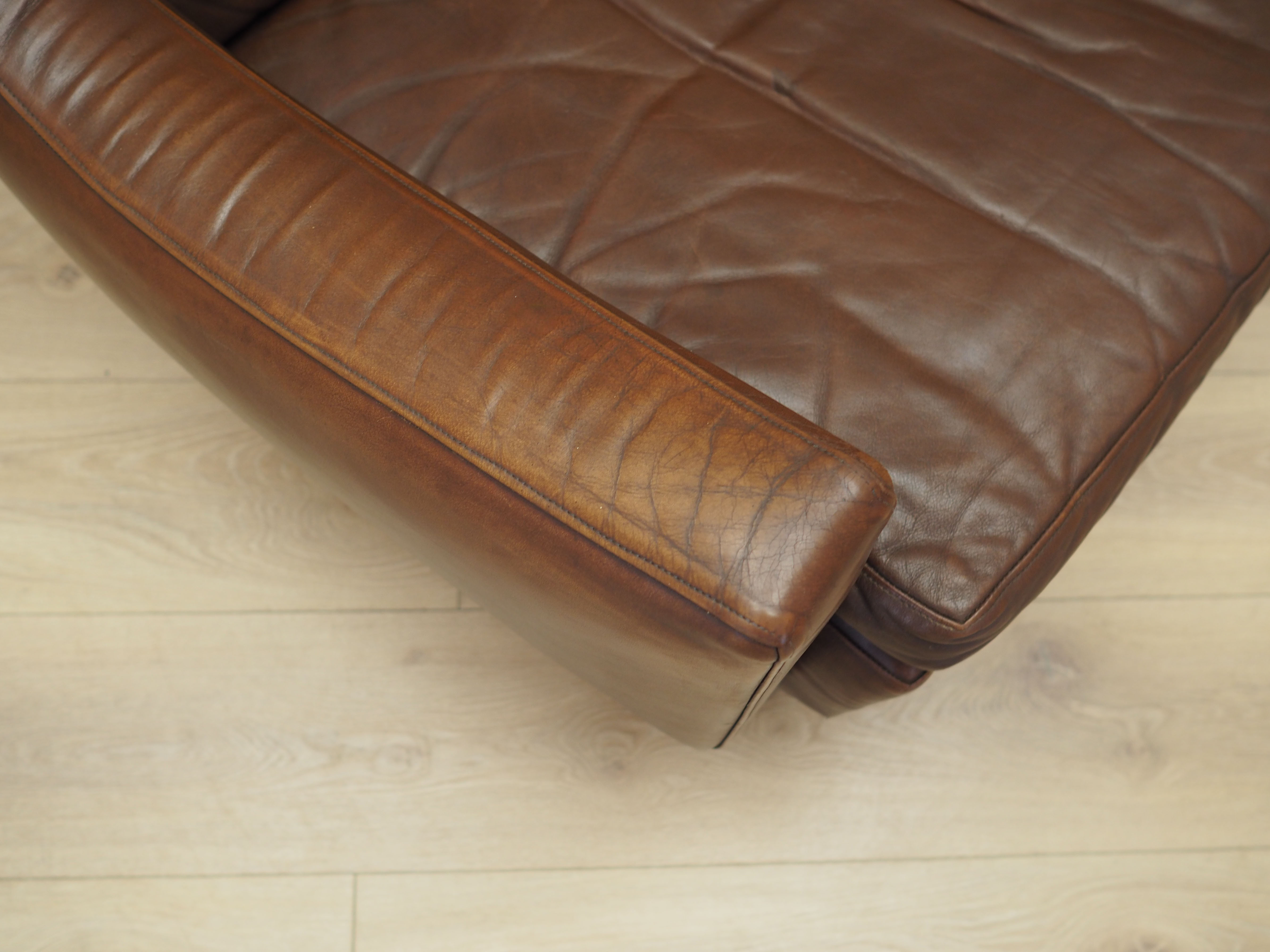 Brown leather armchair, Danish design, 1960s, designer: Edmund Jørgensen