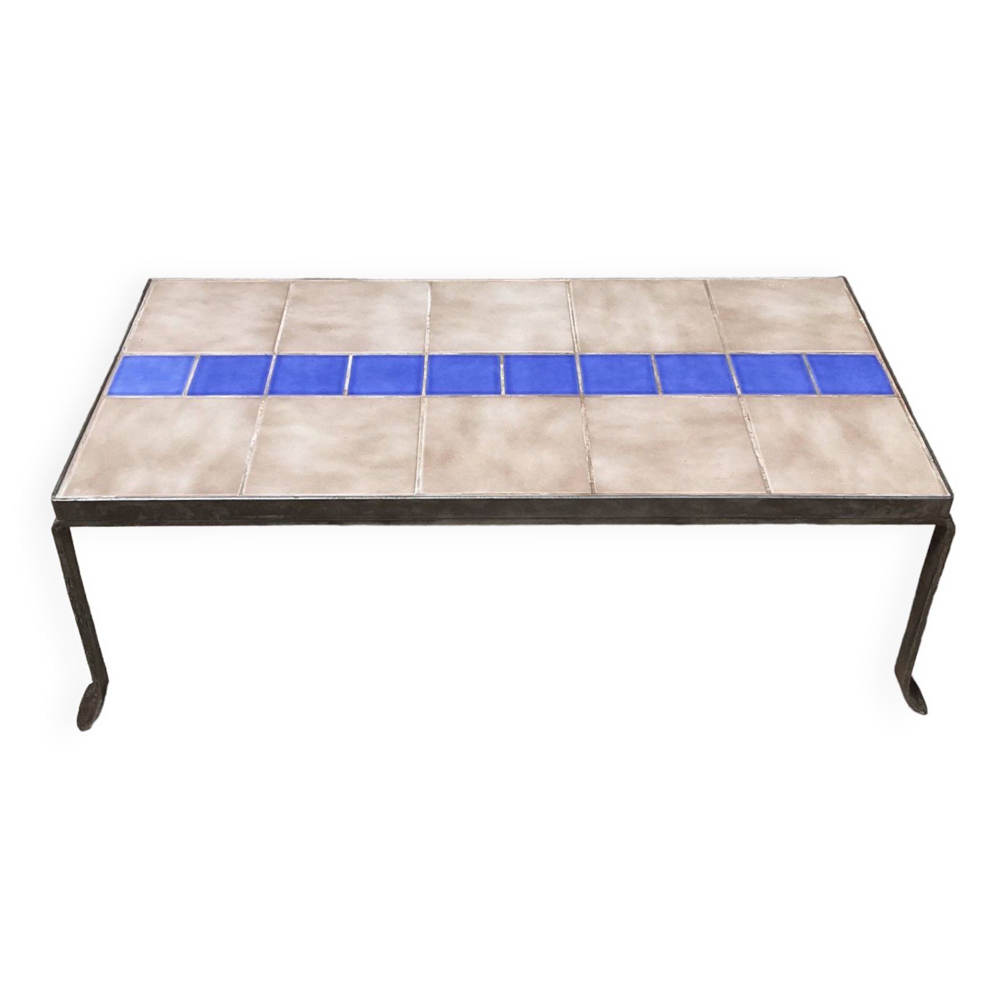Coffee table in iron and ceramic