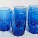 Cinq verres de verrier en verre soufflé vintages